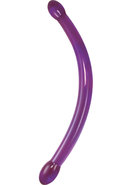 Double Trouble Slender Bender Dildo 17in - Purple